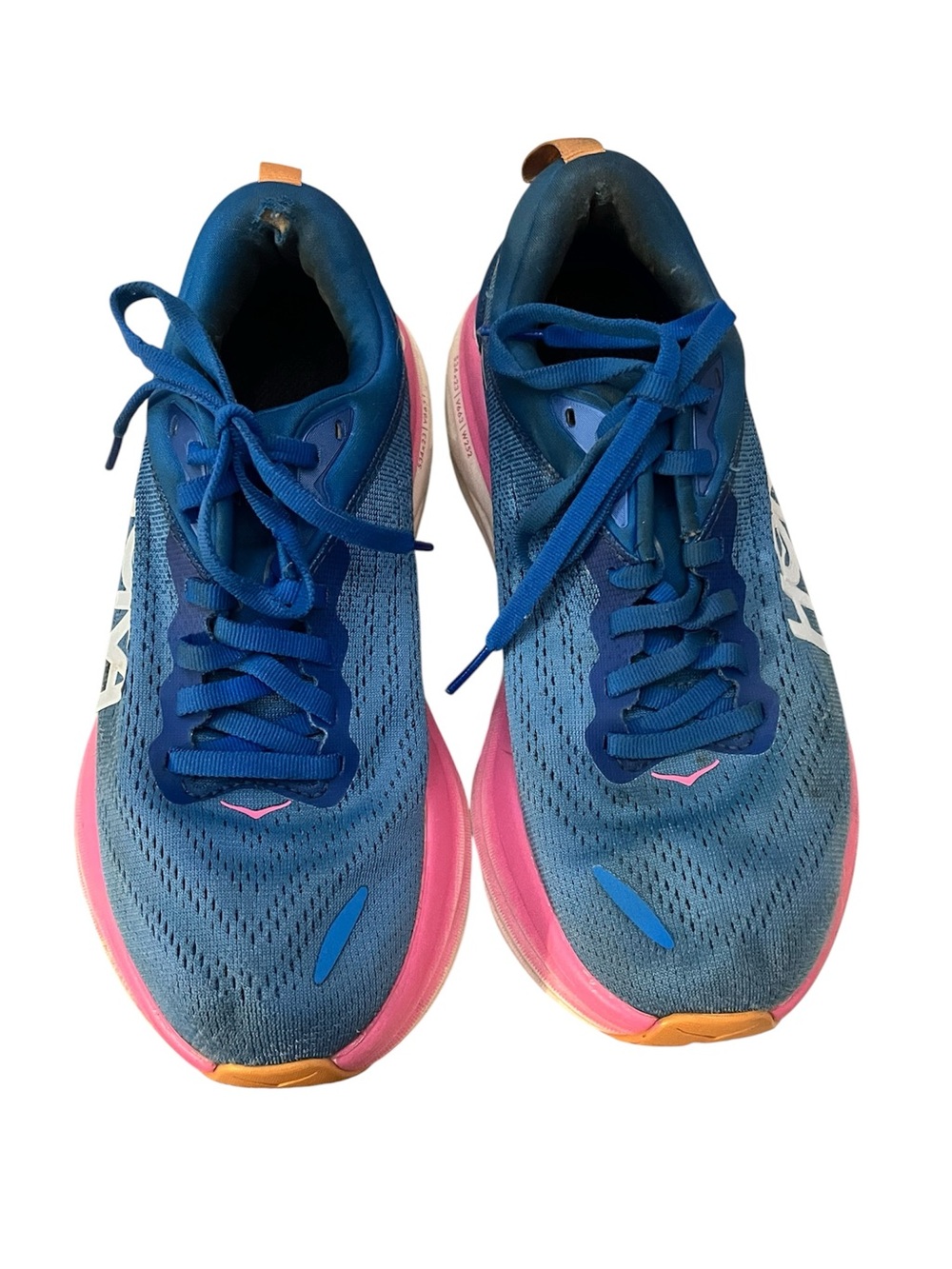 Hoka Women's Blue with Pink Accent Athletic Running Shoes